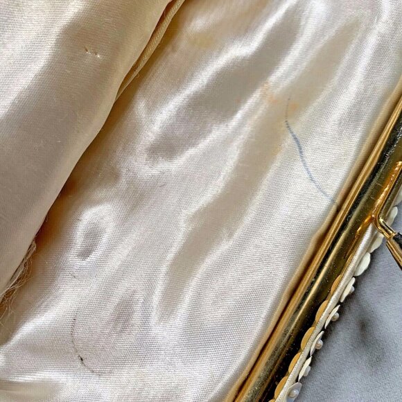 Vtg Bon Soir Beaded Evening Bag Purse Handmade Hong Kong Italian Beads - Picture 9 of 12